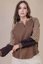 Load image into Gallery viewer, Mixed Emotions Oversized Floral &amp; Stripe Knit Top