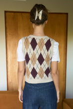 Load image into Gallery viewer, Plaid &amp; Proper Argyle Pattern  Button Down Knit Cardigan Vest