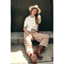 Load image into Gallery viewer, Easy Day Relaxed Gingham Cotton Barrel Leg Pants