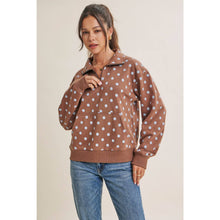 Load image into Gallery viewer, Spot On Polka Dot Half-Zip Pullover Sweatshirt