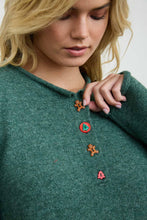 Load image into Gallery viewer, NOVELTY HOLIDAY BUTTON HENLEY PULLOVER SWEATER