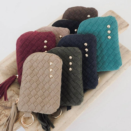 Suede Paris Card Wallet