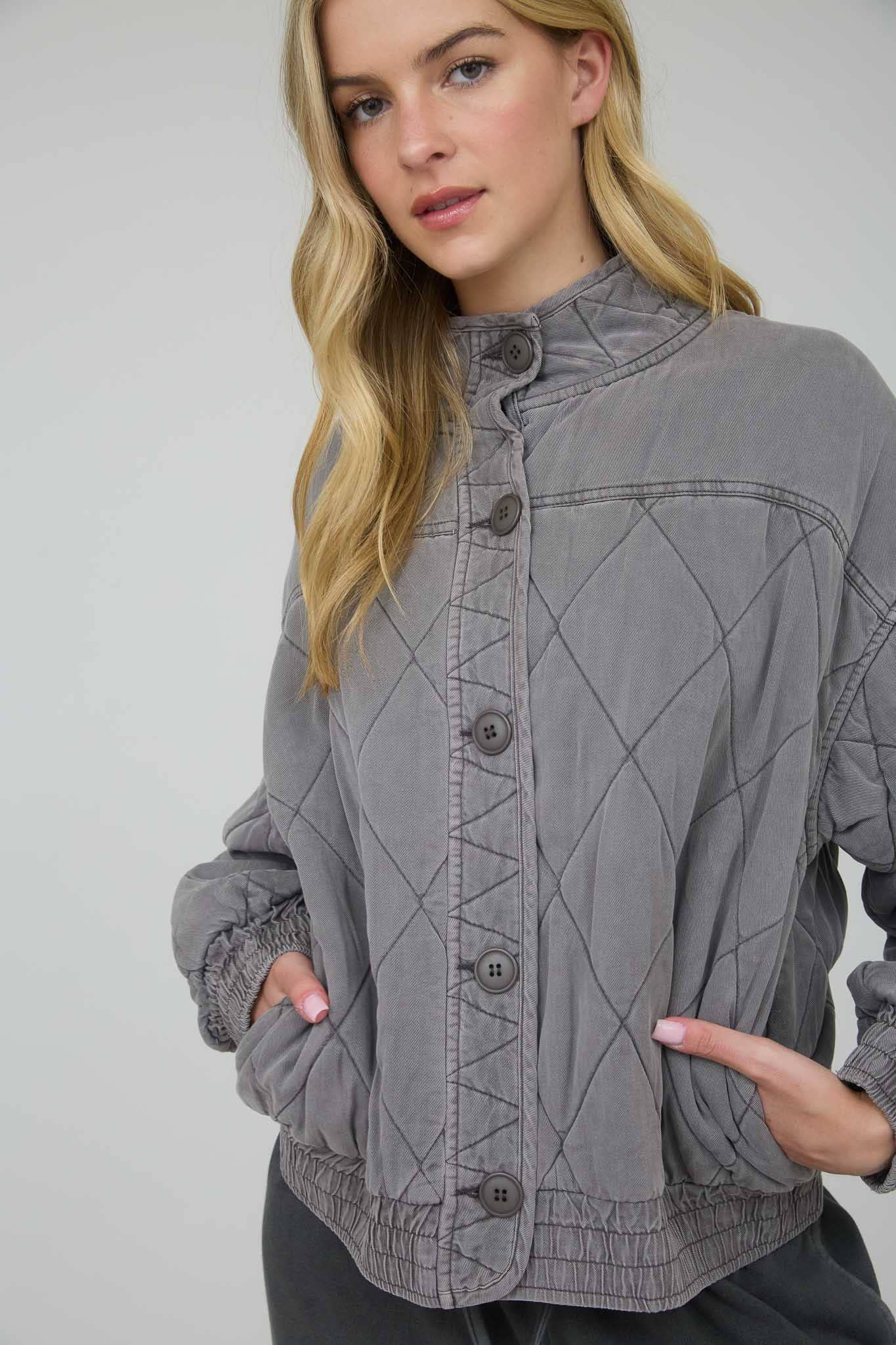 Morning Fog Mineral Washed Quilted Jacket