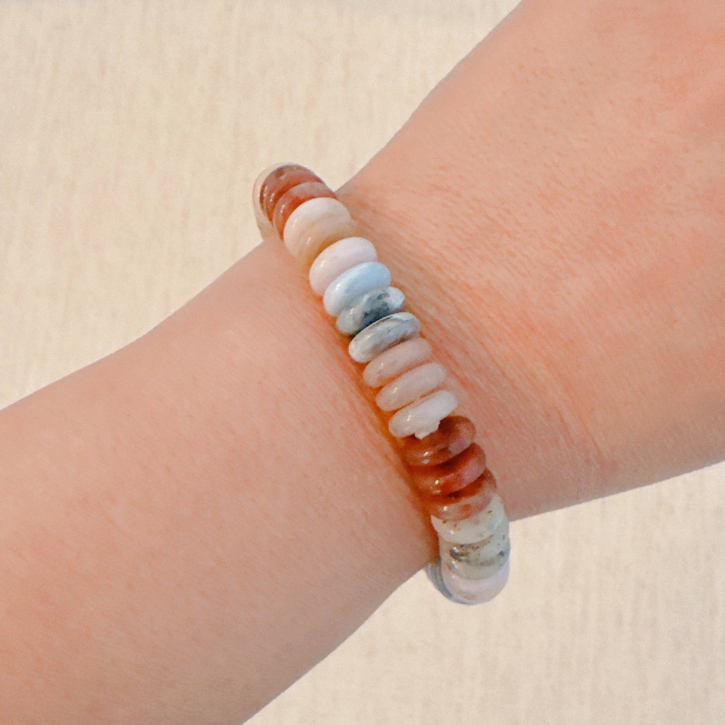 Blush & Earthy Canyon Natural Stone Stretch Bracelet