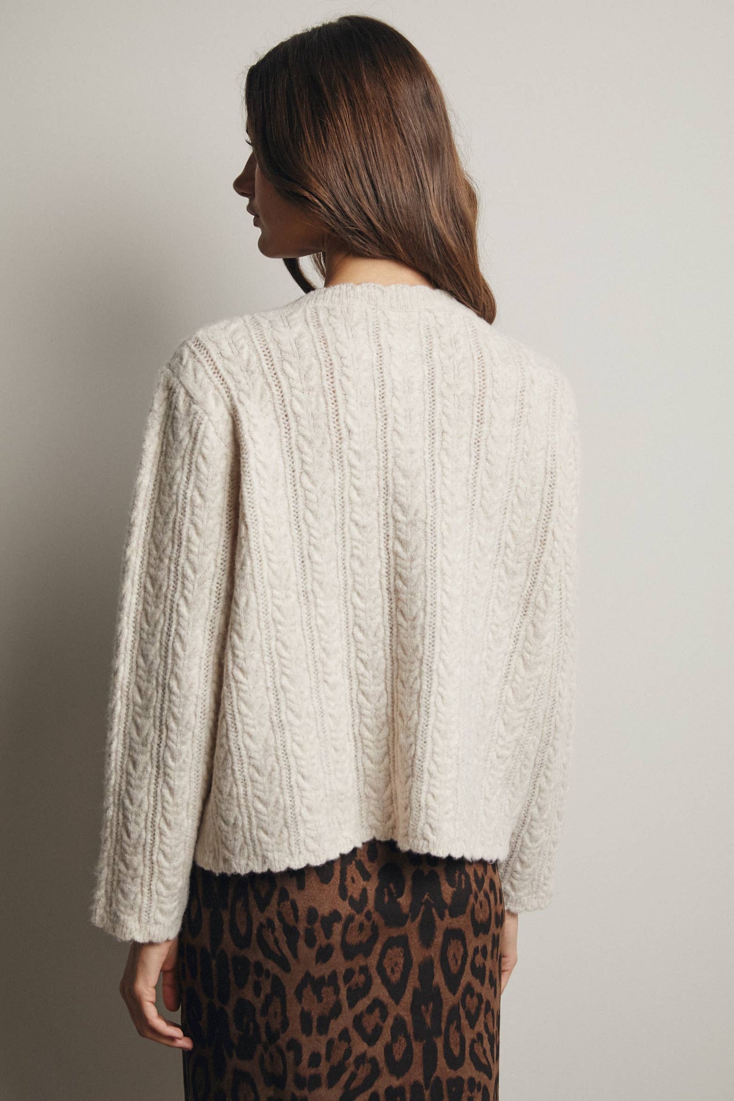 Buttoned Up & Cozy Cable Knit Henley Sweater