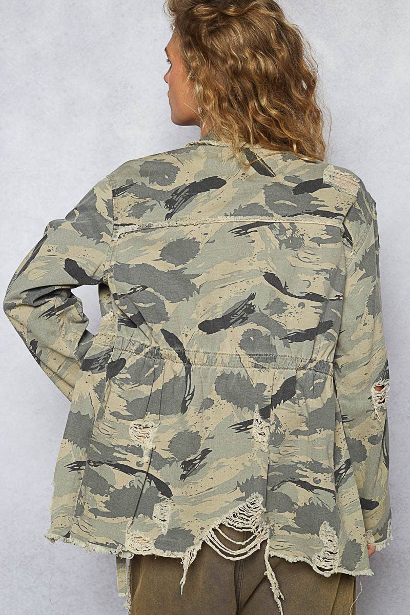 Hidden Agenda Camo Print Jacket