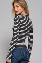 Load image into Gallery viewer, Stripes &amp; Vibes Long Sleeve Striped Knit Top