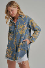 Load image into Gallery viewer, Wildflower Wishes Floral Denim Relaxed Shacket