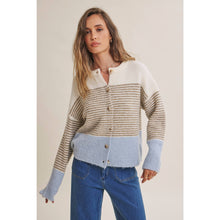 Load image into Gallery viewer, Morning Chai Color-block Sweater Cardigan