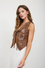 Load image into Gallery viewer, My Lucky Charm Embroidered Suede Vest