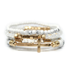 Load image into Gallery viewer, Set Of 4, Stone And Wooden Beads Bracelet
