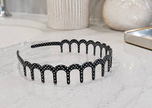 Load image into Gallery viewer, Black Polka Dot Zig-Zag Headband