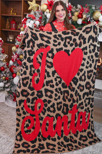 I Love Santa Leopard Blanket