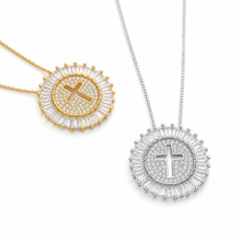 Load image into Gallery viewer, Shine Circle Cross Necklace