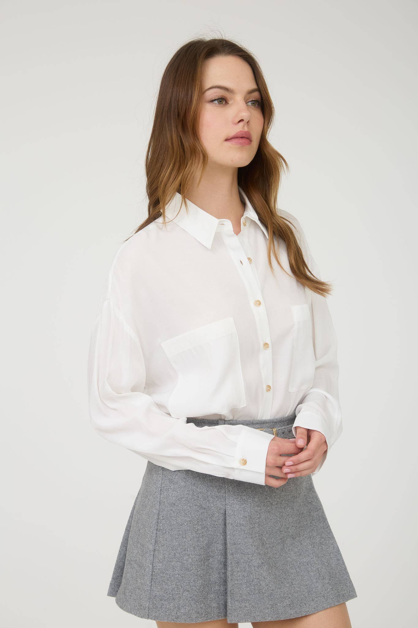 Feeling Bossy Oversized Button Down Long Sleeve Top