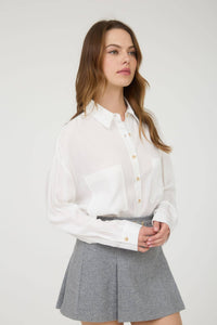 OVERSIZED BUTTON DOWN LONG SLEEVE SHIRT