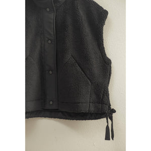 Cool Weather Vibes Sherpa Vest with Tie-Up Side Details