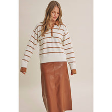 Load image into Gallery viewer, Modern Heritage Stripe Henley Twofer Sweater Top