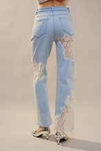 Load image into Gallery viewer, Lace Patchwork Straight Leg Jeans