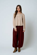 Load image into Gallery viewer, Harvest Days Striped Henley Top