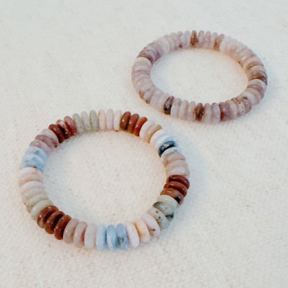 Blush & Earthy Canyon Natural Stone Stretch Bracelet