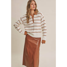 Load image into Gallery viewer, Modern Heritage Stripe Henley Twofer Sweater Top