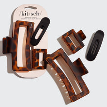 Load image into Gallery viewer, Recycled Plastic Assorted Claw Clips- Rectangle Open Shape