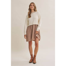 Load image into Gallery viewer, Golden Fields Layered Contrast Twofer Stripe Mini Dress