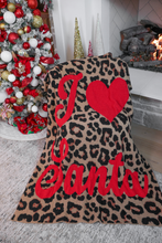 Load image into Gallery viewer, I Love Santa Leopard Blanket