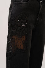 Load image into Gallery viewer, Lace Patchwork Straight Leg Jeans