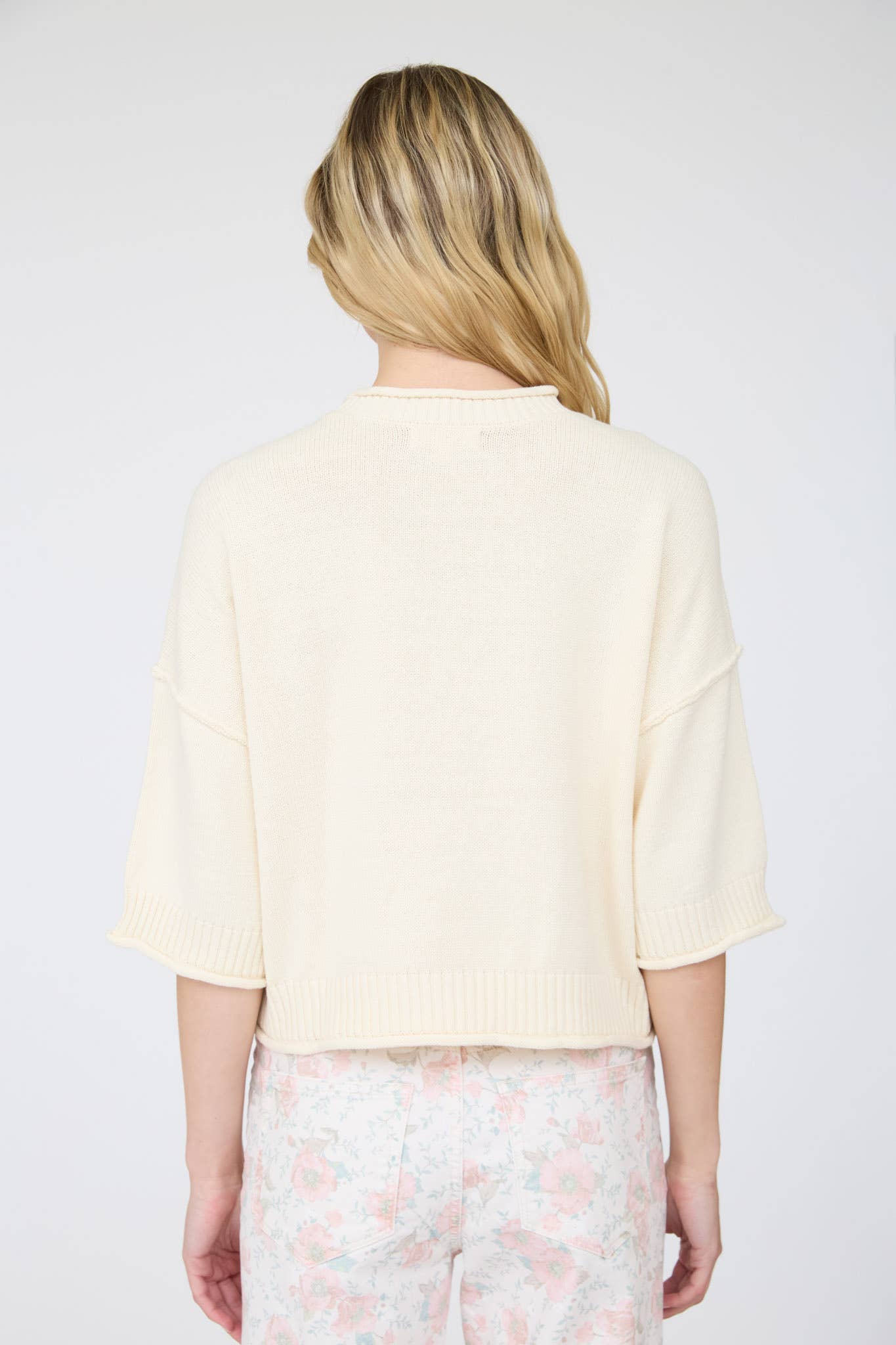 EXPOSED SEAM DROP SHOULDER SHORT SLEEVE PULLOVER