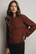 Load image into Gallery viewer, Buttoned Up &amp; Cozy Cable Knit Henley Sweater