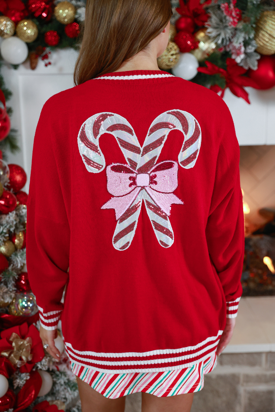 Candy Cane Relaxed Cardigan