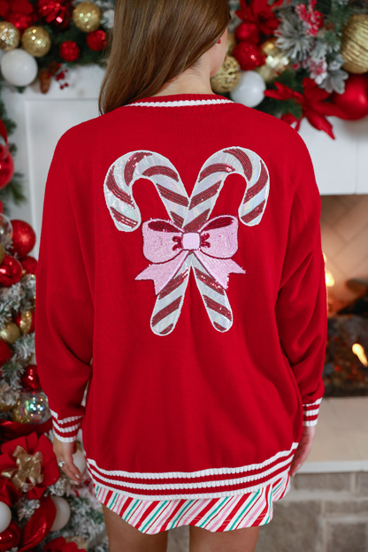 Candy Cane Relaxed Cardigan