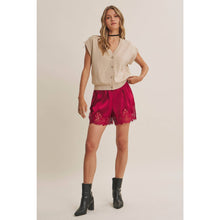 Load image into Gallery viewer, Soft Evening Satin Lace Elastic Waist Shorts