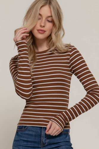 Stripes & Vibes Long Sleeve Striped Knit Top