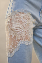 Load image into Gallery viewer, Lace Patchwork Straight Leg Jeans