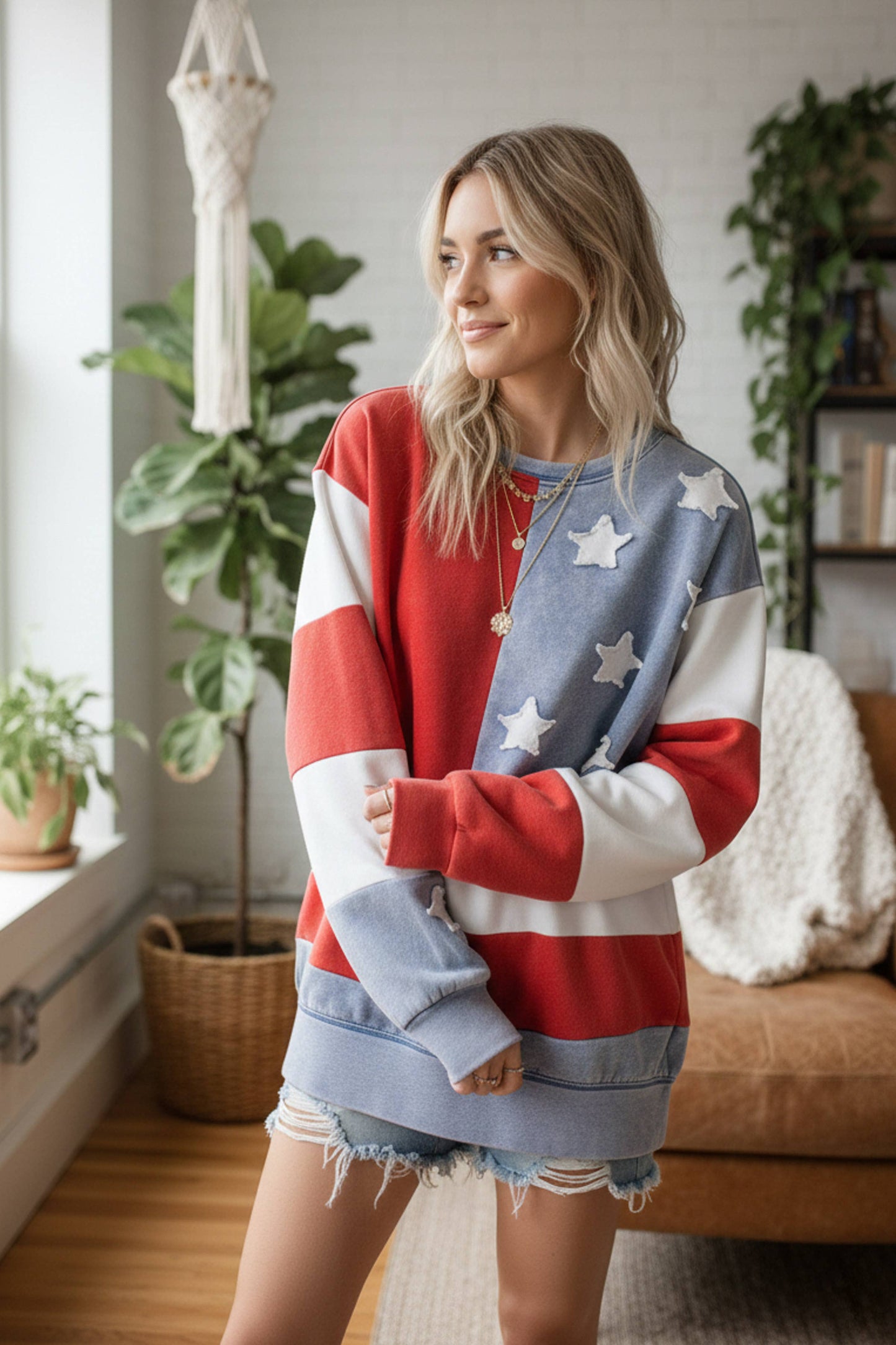 Stars and Stripes Mineral Washed Sweatshirt