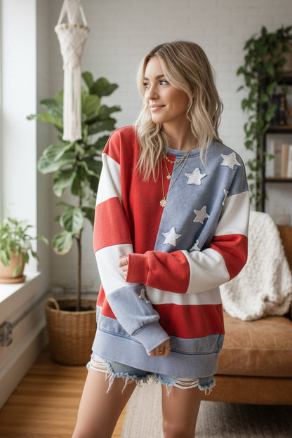 Stars and Stripes Mineral Washed Sweatshirt
