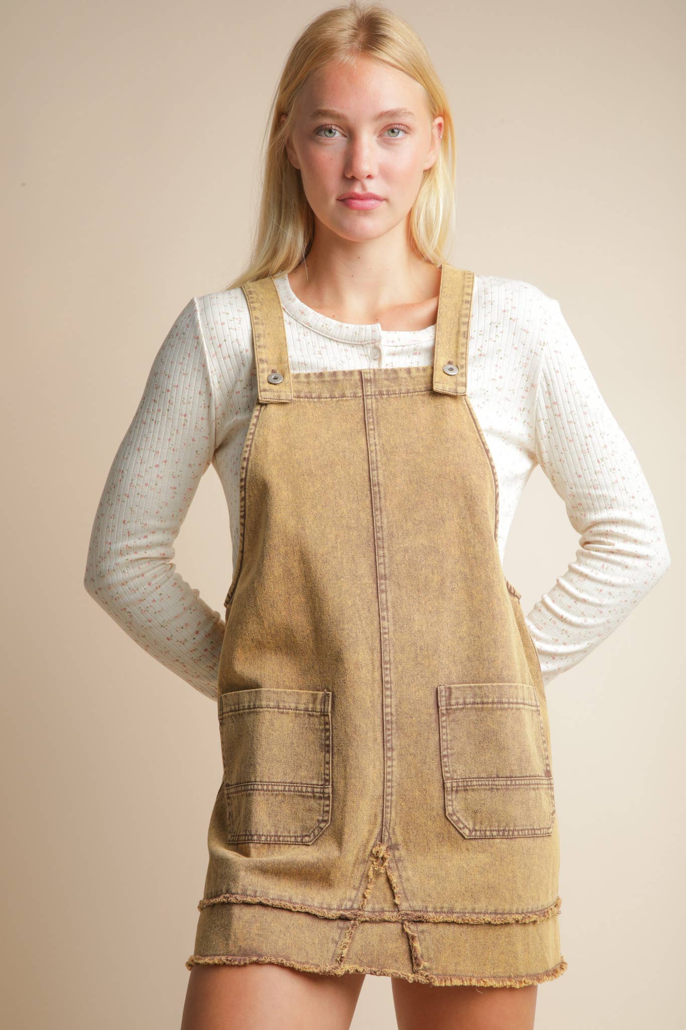All Washed Up Denim Overall Mini Dress