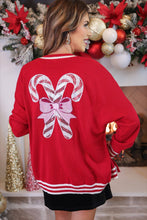 Load image into Gallery viewer, Candy Cane Relaxed Cardigan