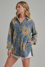 Load image into Gallery viewer, Wildflower Wishes Floral Denim Relaxed Shacket