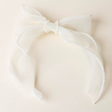 Load image into Gallery viewer, Sheer Pearl Hair Bow-Cream