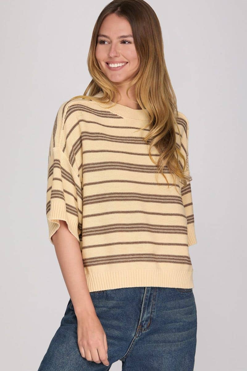 Autumn Adventures Striped Knit Sweater Top