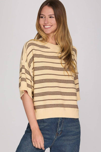 Autumn Adventures Striped Knit Sweater Top