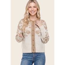 Load image into Gallery viewer, Easy to Adore Floral Jacquard Sweater Cardigan