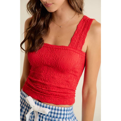 Always In Bloom Floral Jacquard Seamless Tank Top