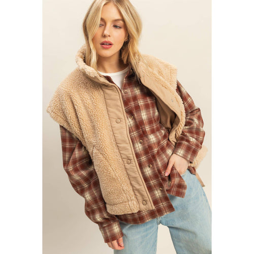 Cool Weather Vibes Sherpa Vest with Tie-Up Side Details