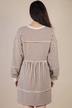 Load image into Gallery viewer, Cider Season Oversized Striped Casual Knit Mini Dress