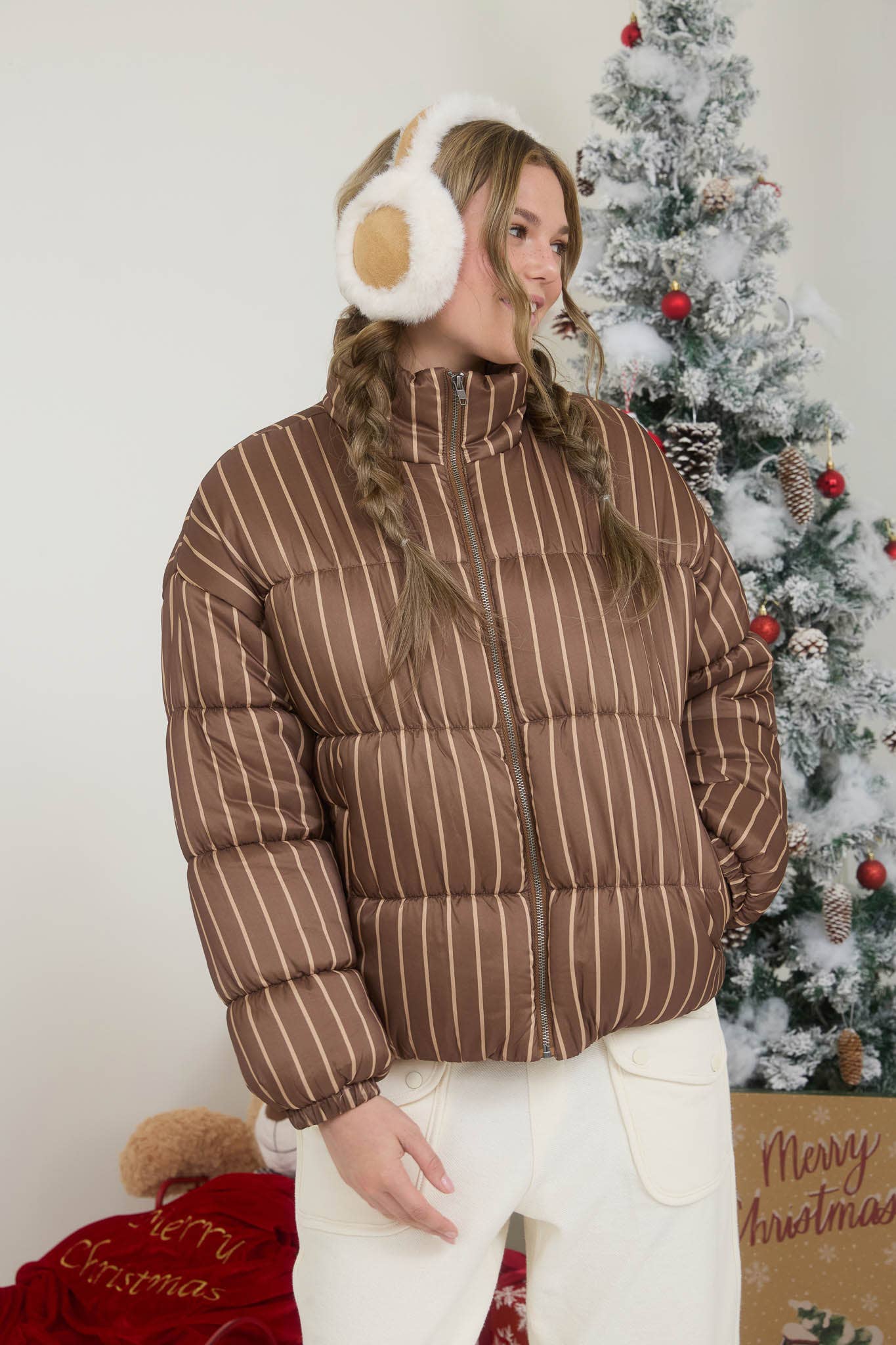 Cozy Lines Striped Puffer Jacket